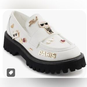 Karl Lagerfeld White Loafers